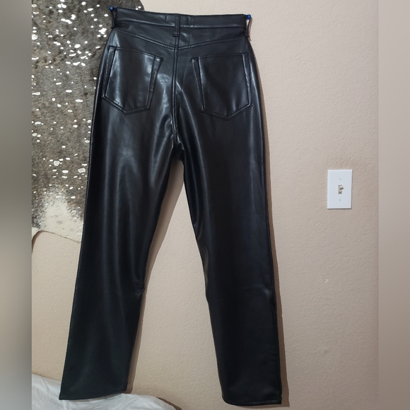 Mixed Fabric Straight Jeans - Picture 6 of 7